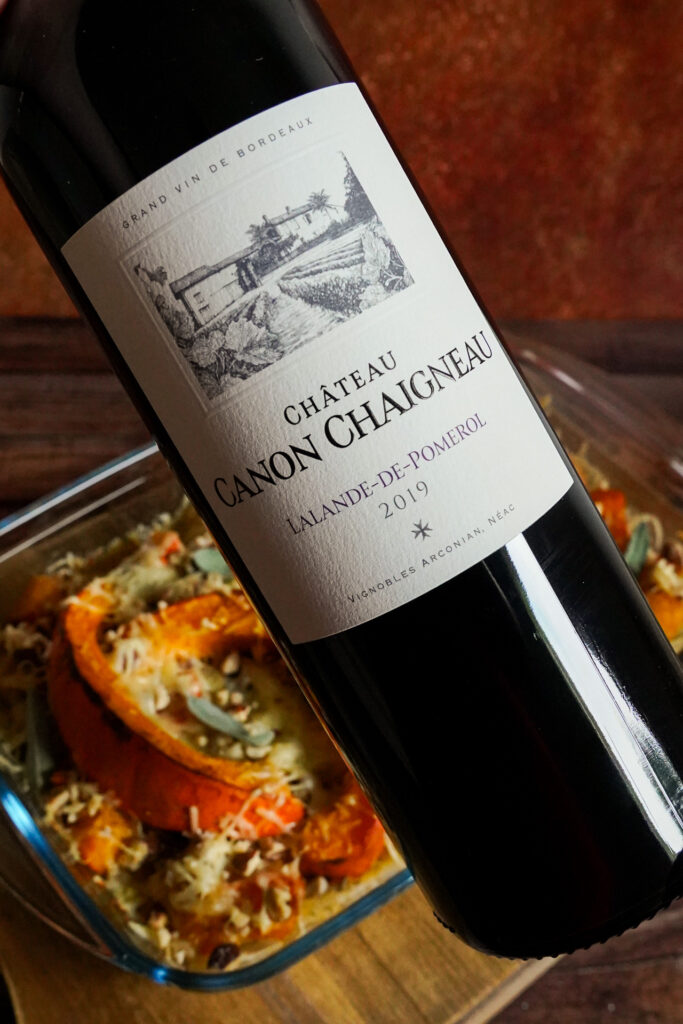 bouteille chateau canon chaigneau gratin potimarron