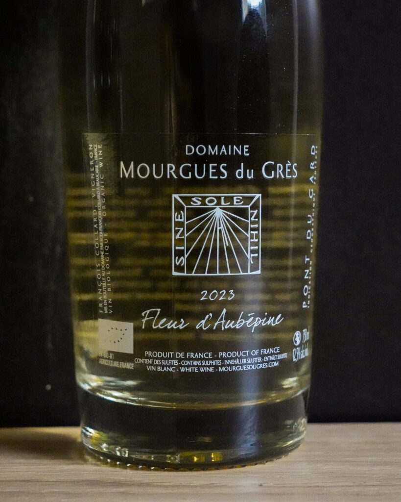 fleur aubepine mourgues du gres etiquette fleur d'aubépine