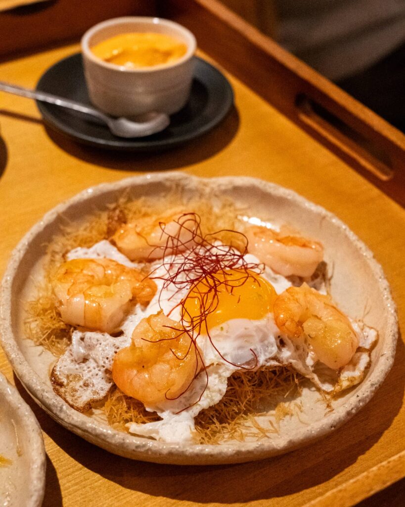 crevettes oeuf kadaif restaurant far nomo