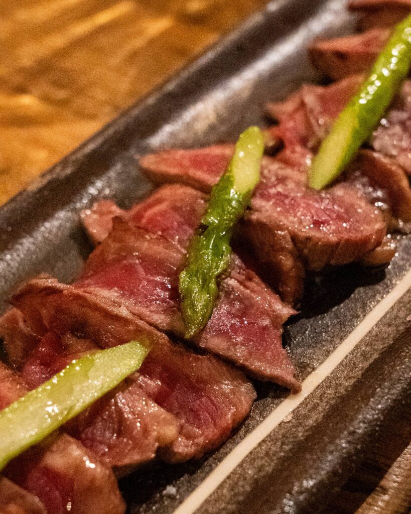 tataki boeuf asperges champignons restaurant far nomo