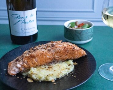 Accord Domaine Chevalier Métrat saumon purée mesclun