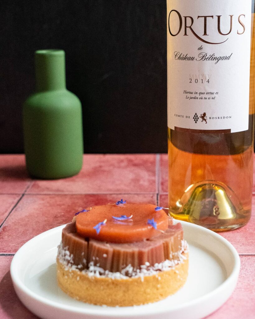 accord tartelette rhubarbe ortus chateau belingard Ortus