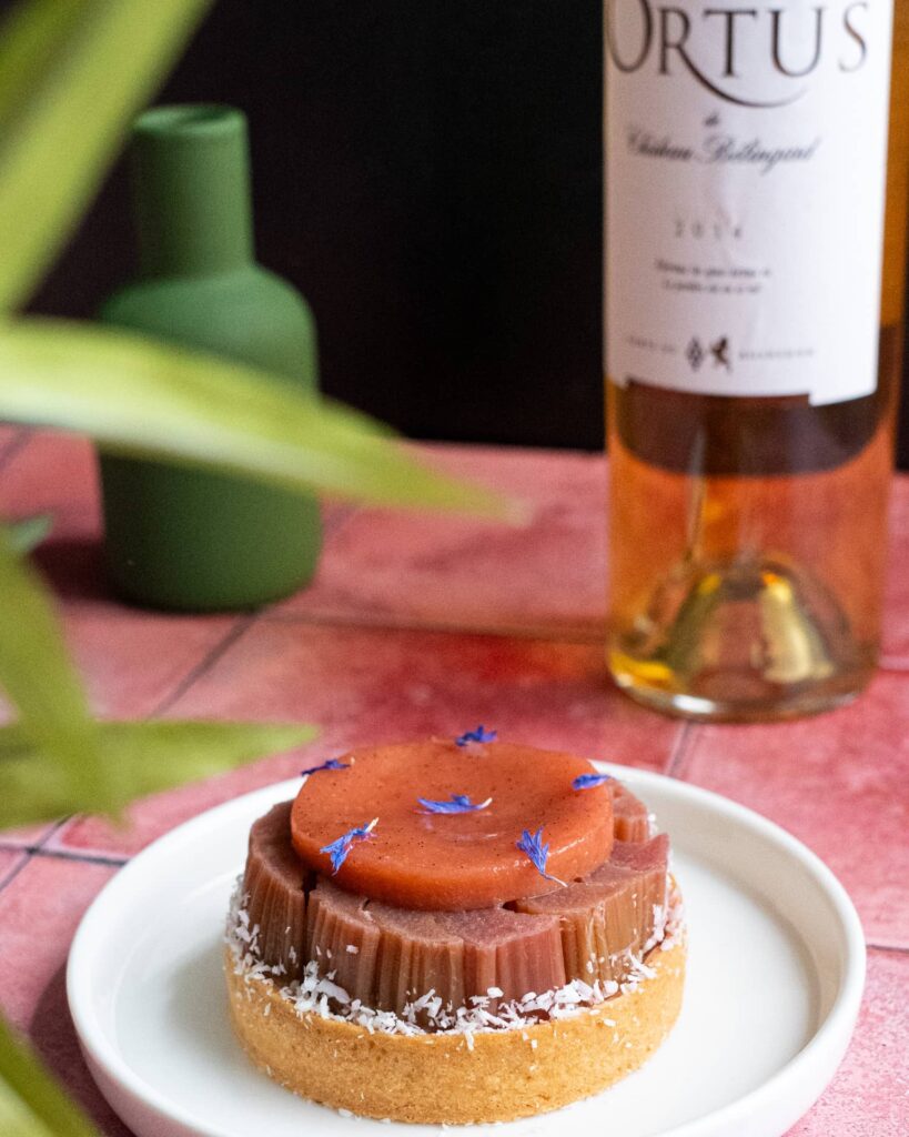 tartelette rhubarbe ortus chateau belingard Ortus